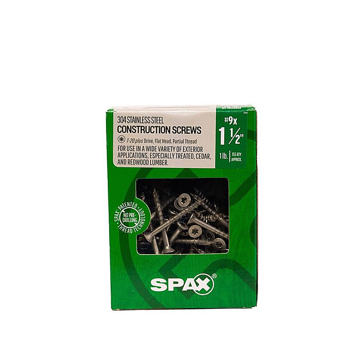 Spax - 4197000450404 - Multi-Material No. 9 Label X 1-1/2 In. L Star Flat Head Serrated Construction Screws