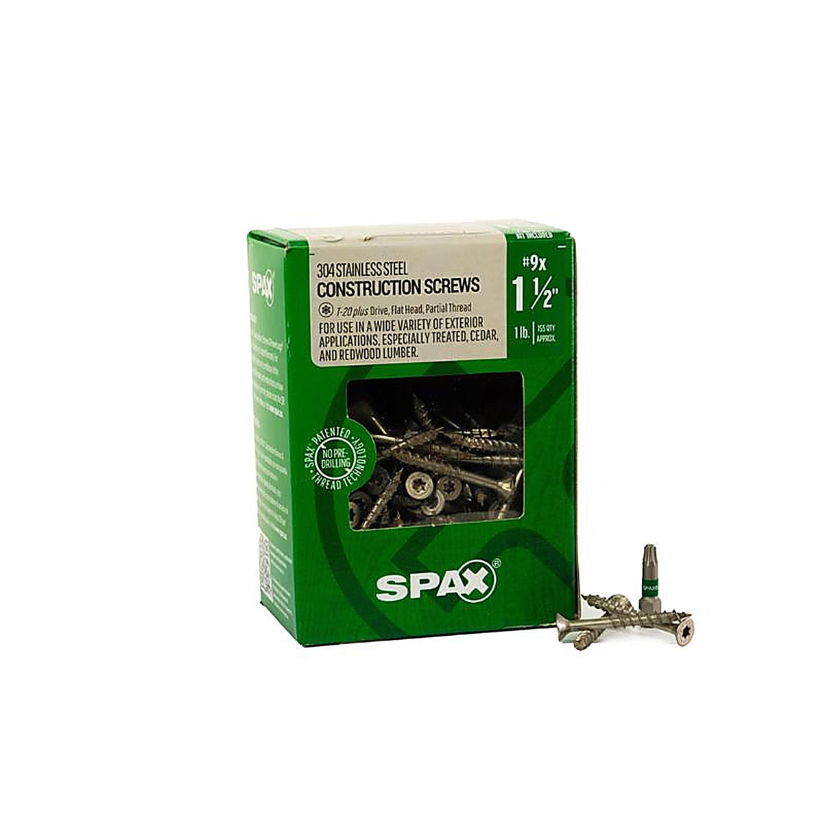 Spax - 4197000450404 - Multi-Material No. 9 Label X 1-1/2 In. L Star Flat Head Serrated Construction Screws