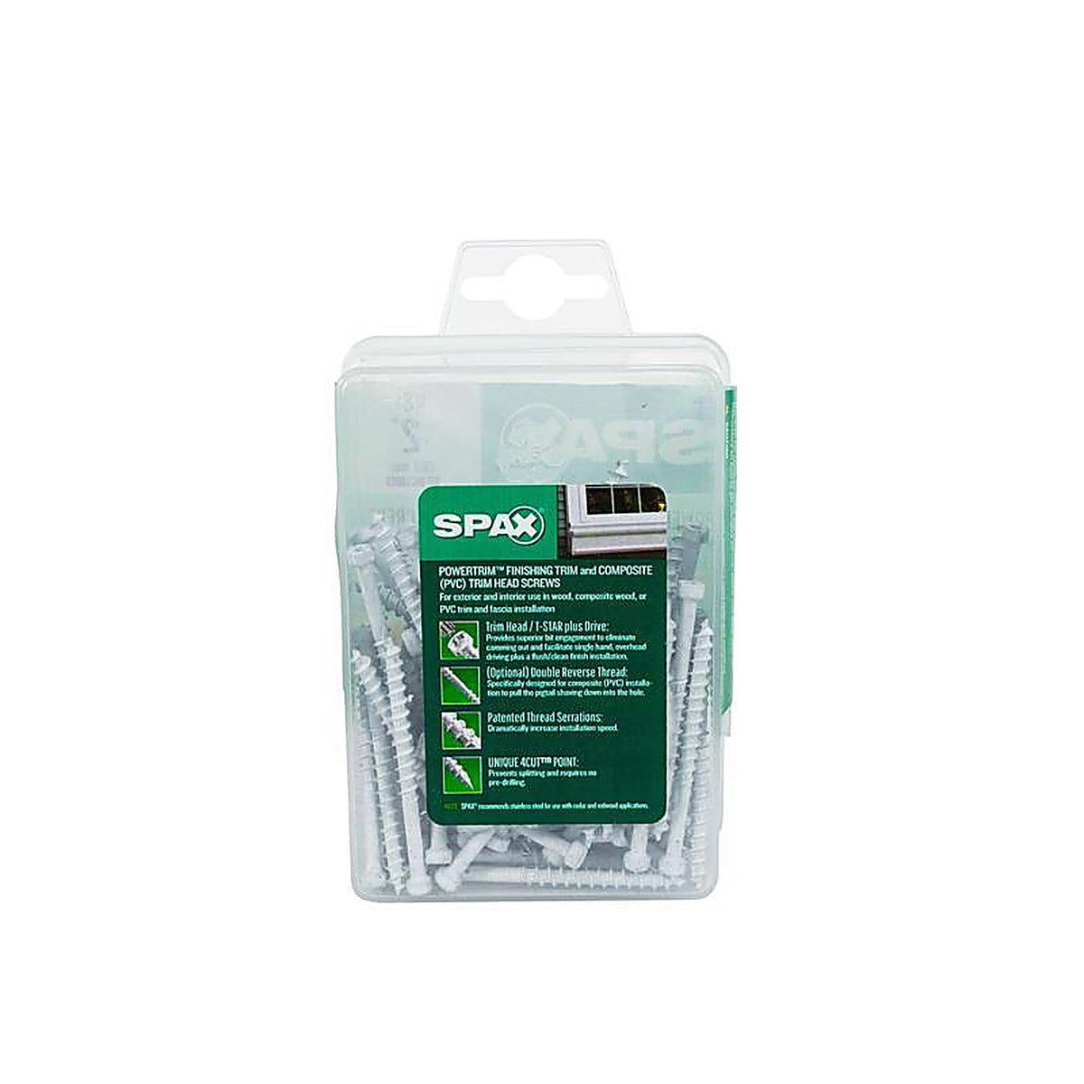 Spax - 42318304005068 - Powertrim No. 8 Label X 2 In. L Star Trim Head Serrated Trim Screws