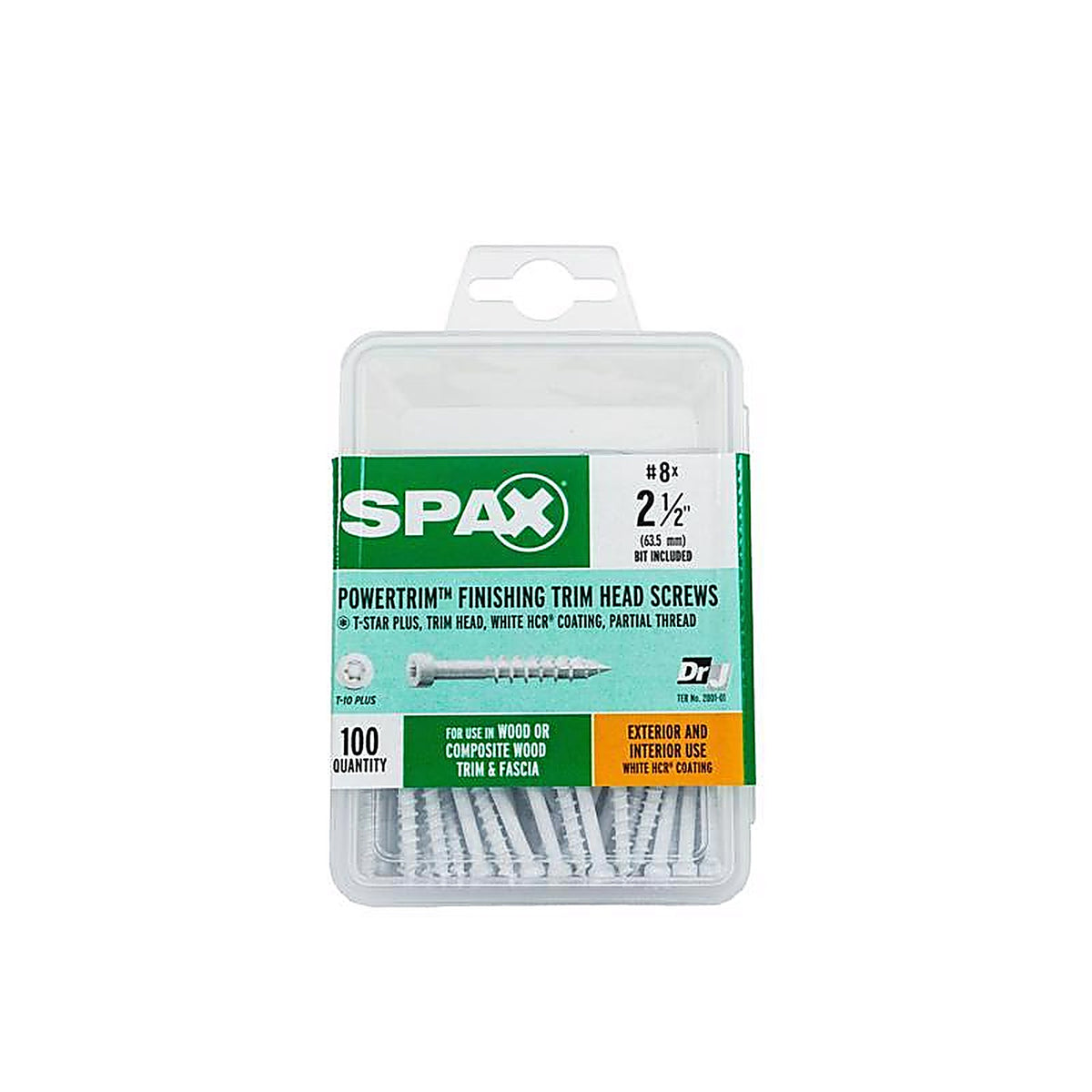 Spax - 42318304006068 - Powertrim No. 8 Label X 2-1/2 In. L Star Trim Head Serrated Trim Screws