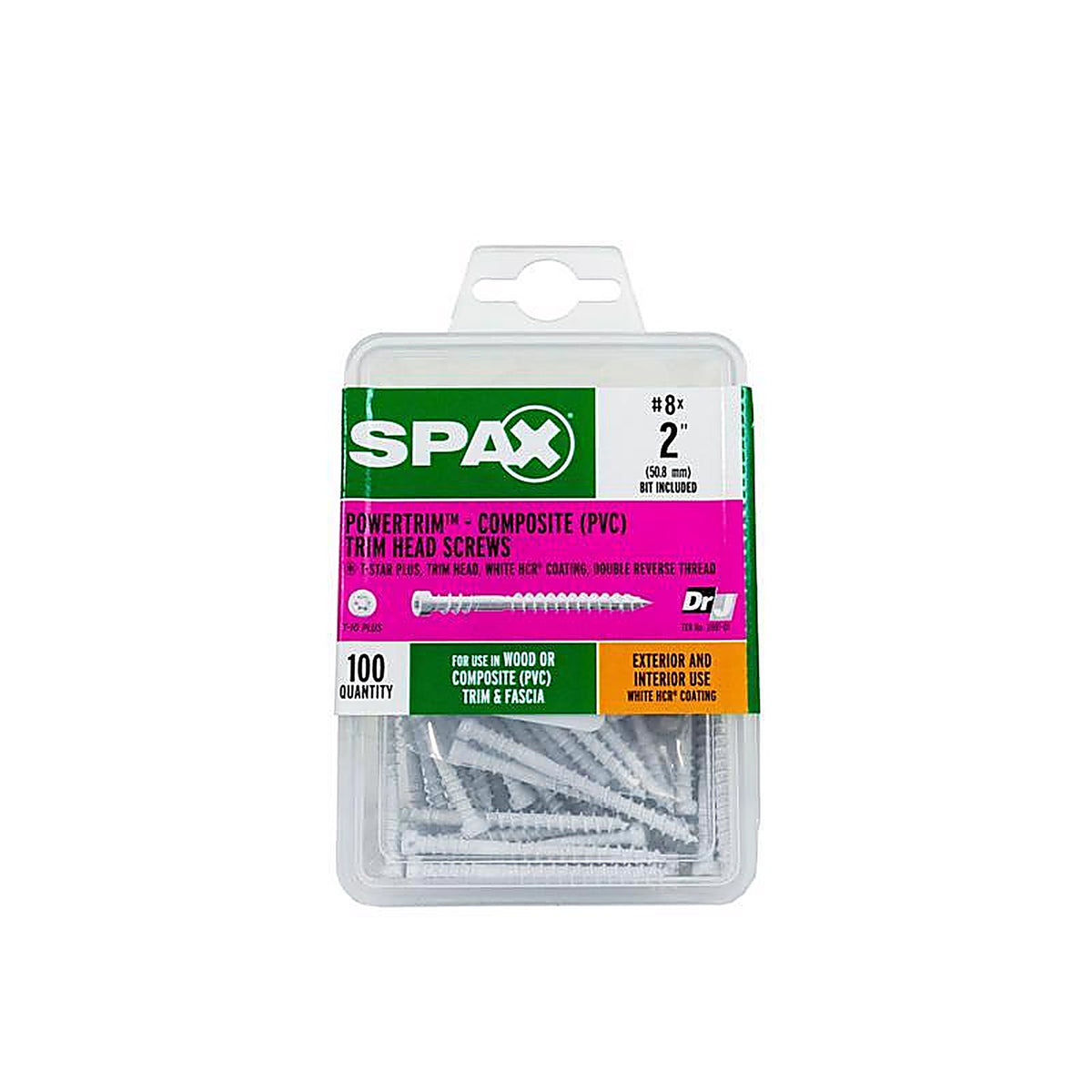 Spax - 42418304005068 - Powertrim No. 8 Label X 2 In. L Star Trim Head Serrated Trim Screws