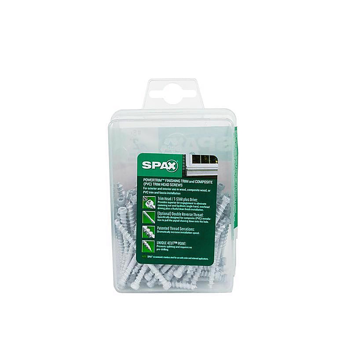 Spax - 42418304005068 - Powertrim No. 8 Label X 2 In. L Star Trim Head Serrated Trim Screws