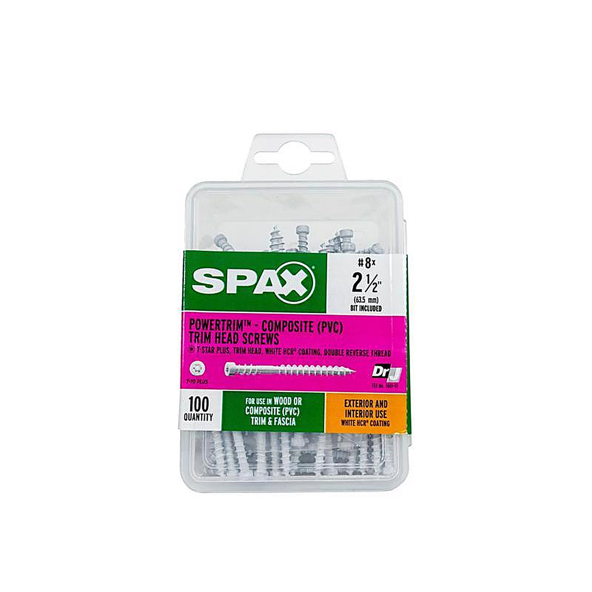 Spax - 42418304006068 - Powertrim No. 8 Label X 2-1/2 In. L Star Trim Head Serrated Trim Screws