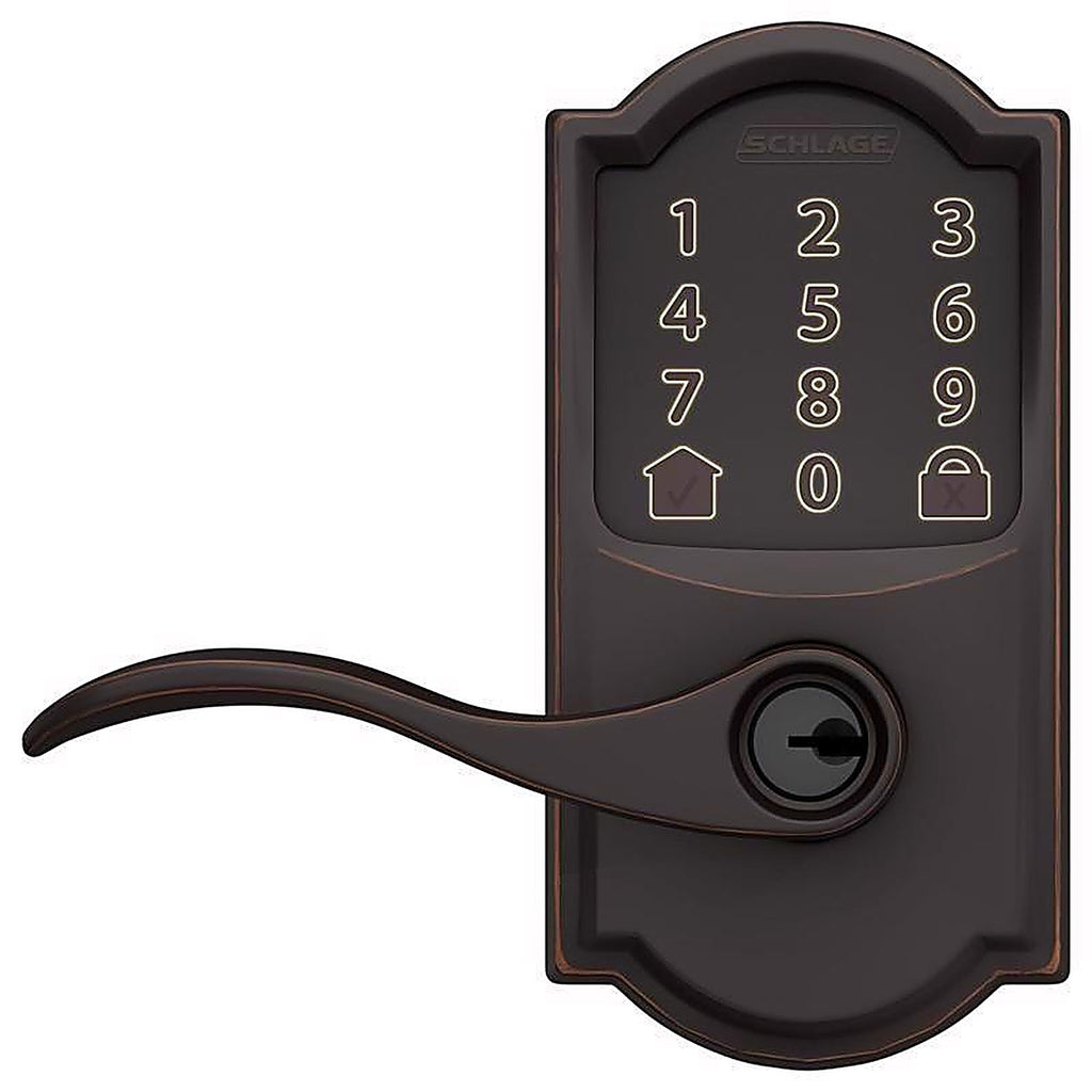 Schlage - FE789WBVCAM716A - Encode Aged Bronze Metal Wi-Fi Deadbolt with Accent Lever