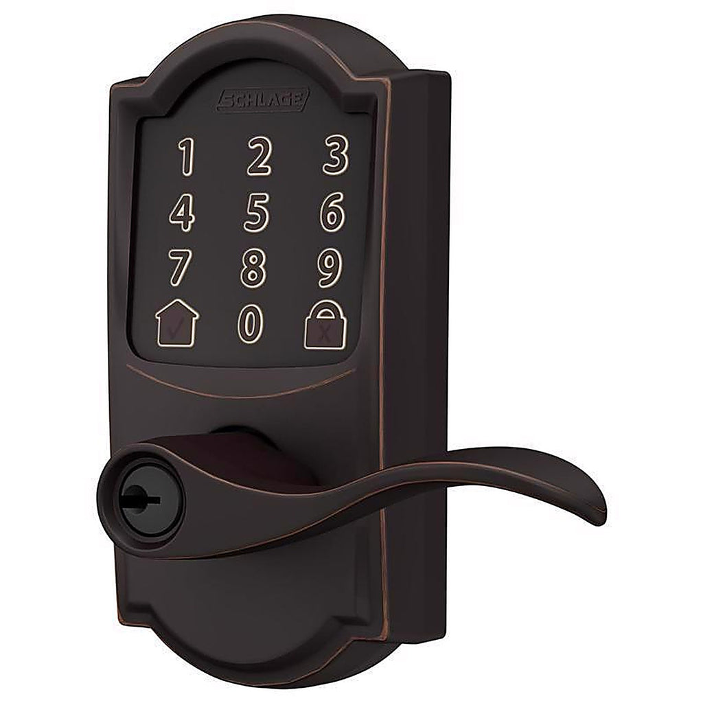 Schlage - FE789WBVCAM716A - Encode Aged Bronze Metal Wi-Fi Deadbolt with Accent Lever