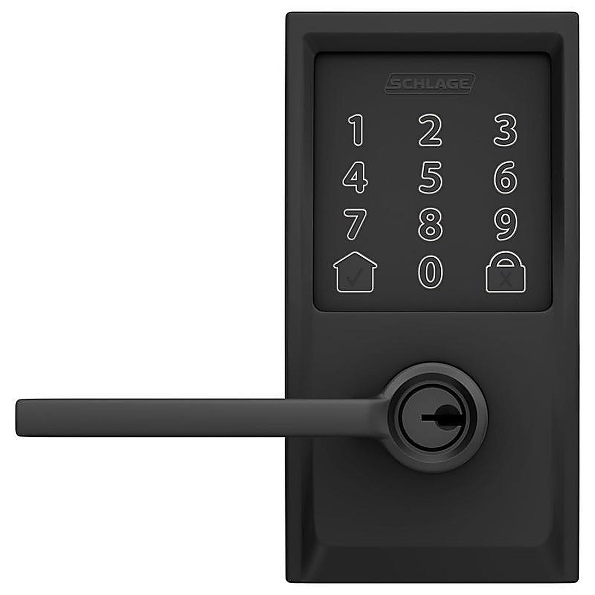 Schlage - FE789WBVCEN622L - Encode Matte Black Metal Wi-Fi Deadbolt with Latitude Lever