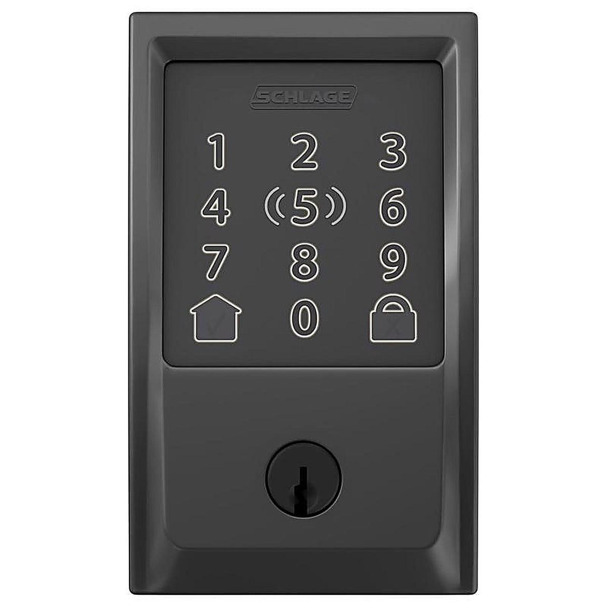 Schlage - BE499WBVCEN622 - Encode Plus Matte Black Metal Wi-Fi Deadbolt with Century Trim