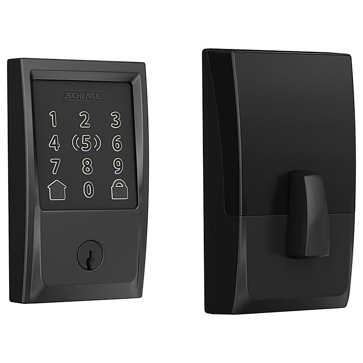 Schlage - BE499WBVCEN622 - Encode Plus Matte Black Metal Wi-Fi Deadbolt with Century Trim