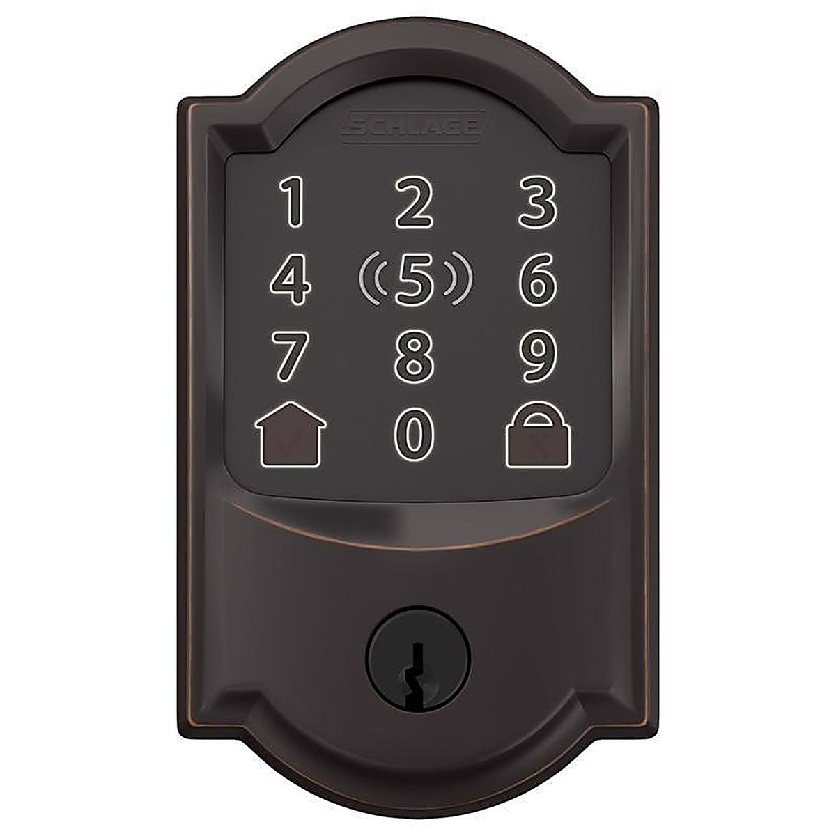 Schlage - BE499WBVCAM716 - Encode Plus Aged Bronze Metal Wi-Fi Deadbolt with Camelot Trim
