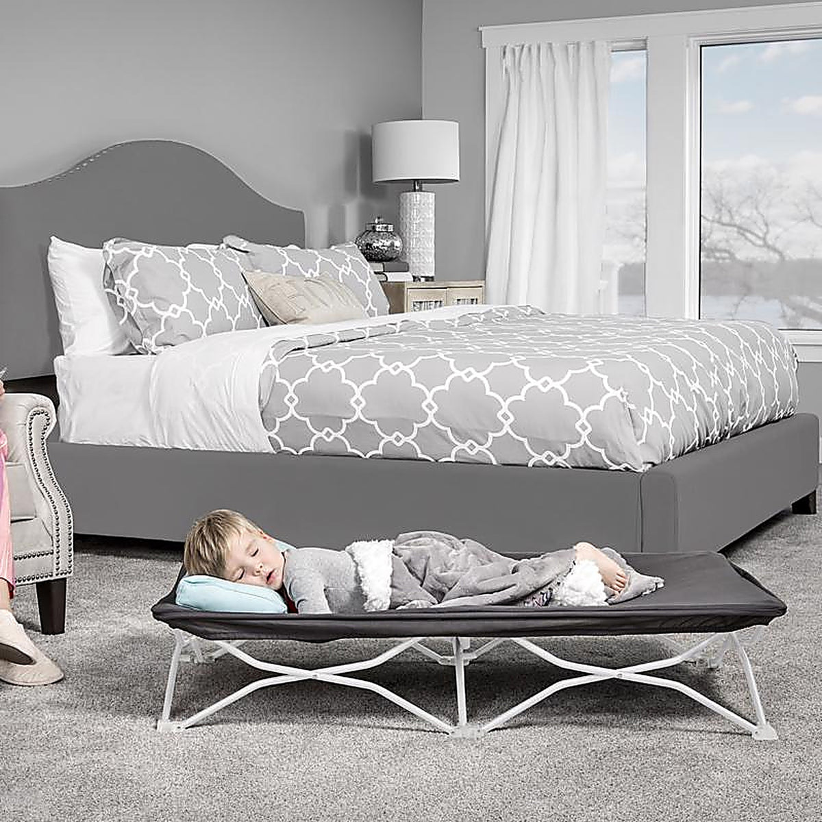 Regalo - 5003 - My Cot Gray Metal Toddler Bed 1 Pack