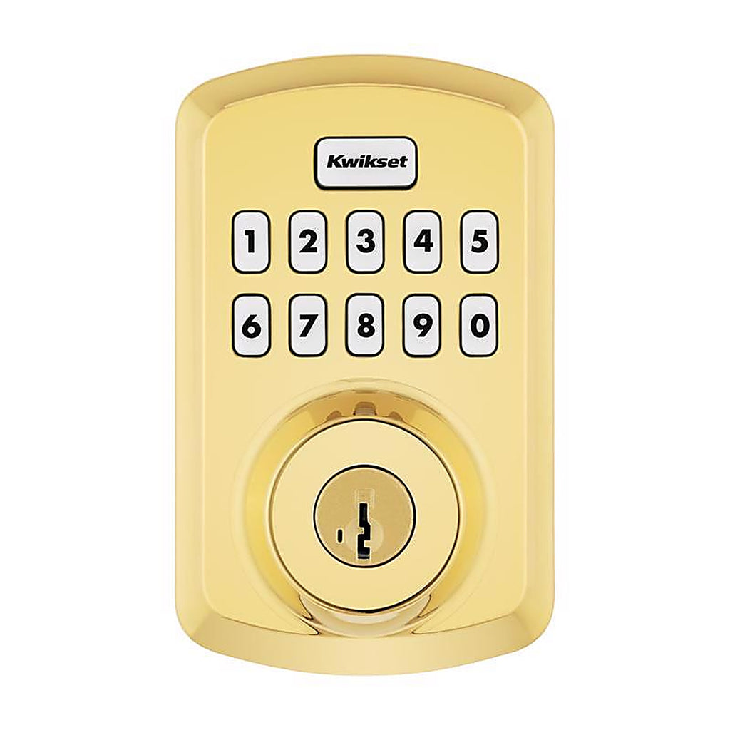 Kwikset - 992500-001 - Powerbolt Polished Brass Zinc Electronic Deadbolt