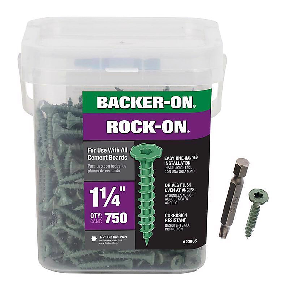 Backer-On - 23505 - Rock-On No. 9 X 1-1/4 In. L Star Patented Serrated Head Serrated Cement Board Screws