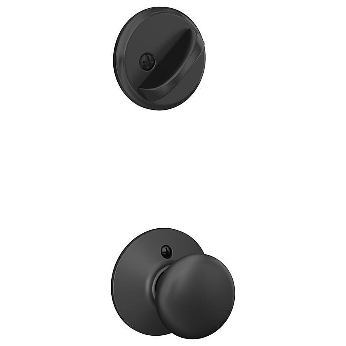 Schlage - FB50NGPLY622 - Plymouth Matte Black Steel Entry Knob and Single Cylinder Deadbolt
