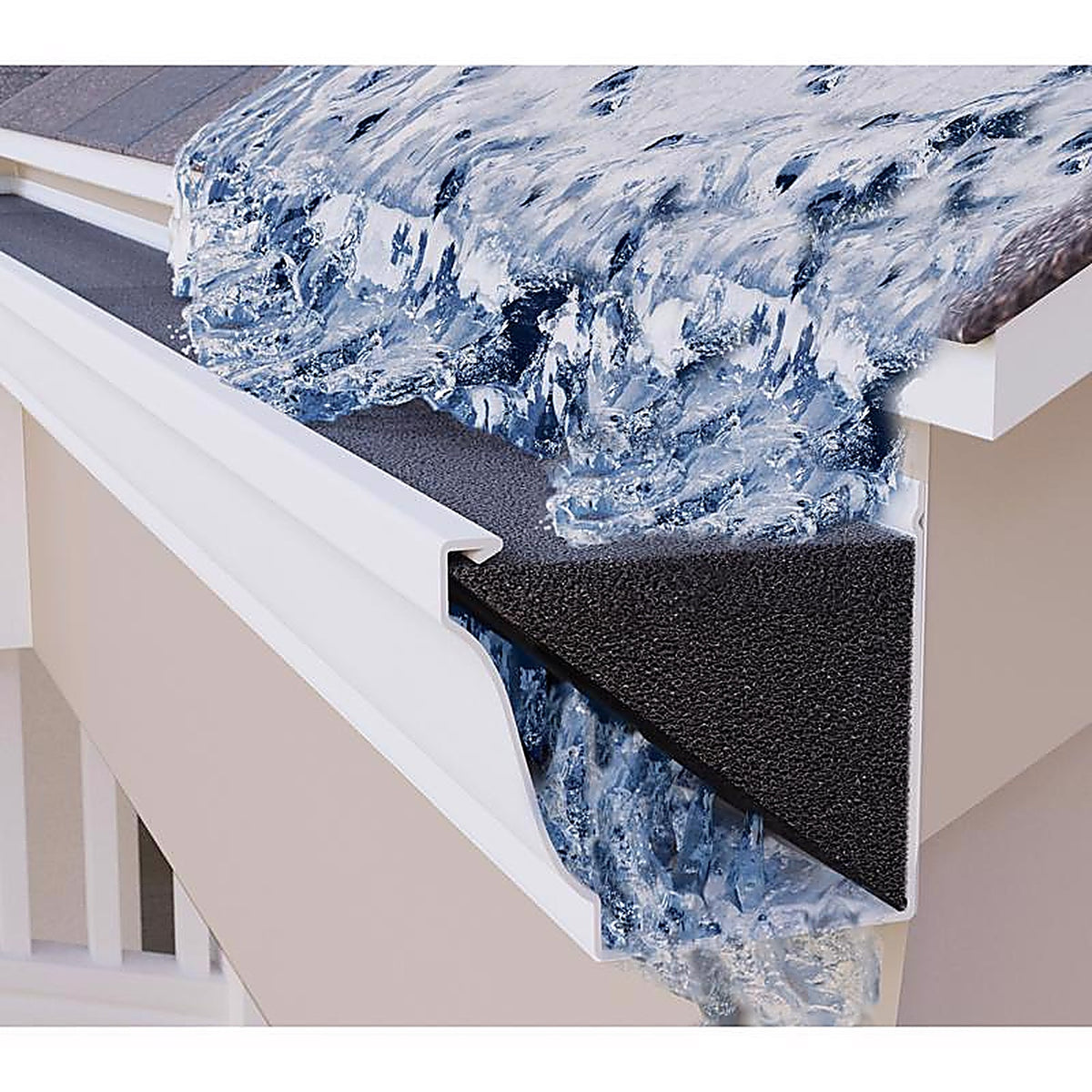 Gutterfoam - GF-K5-8BOX-C - Original 5 In. W X 48 In. L Black Polyether Outdoor Foam Gutter Guard 8 Pack