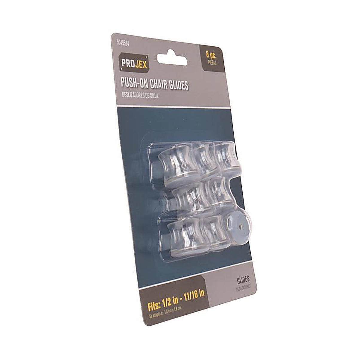 Projex - HPT-S1418-P - Gray 1 In. Push-On Polymer Chair Glide 8 Pack