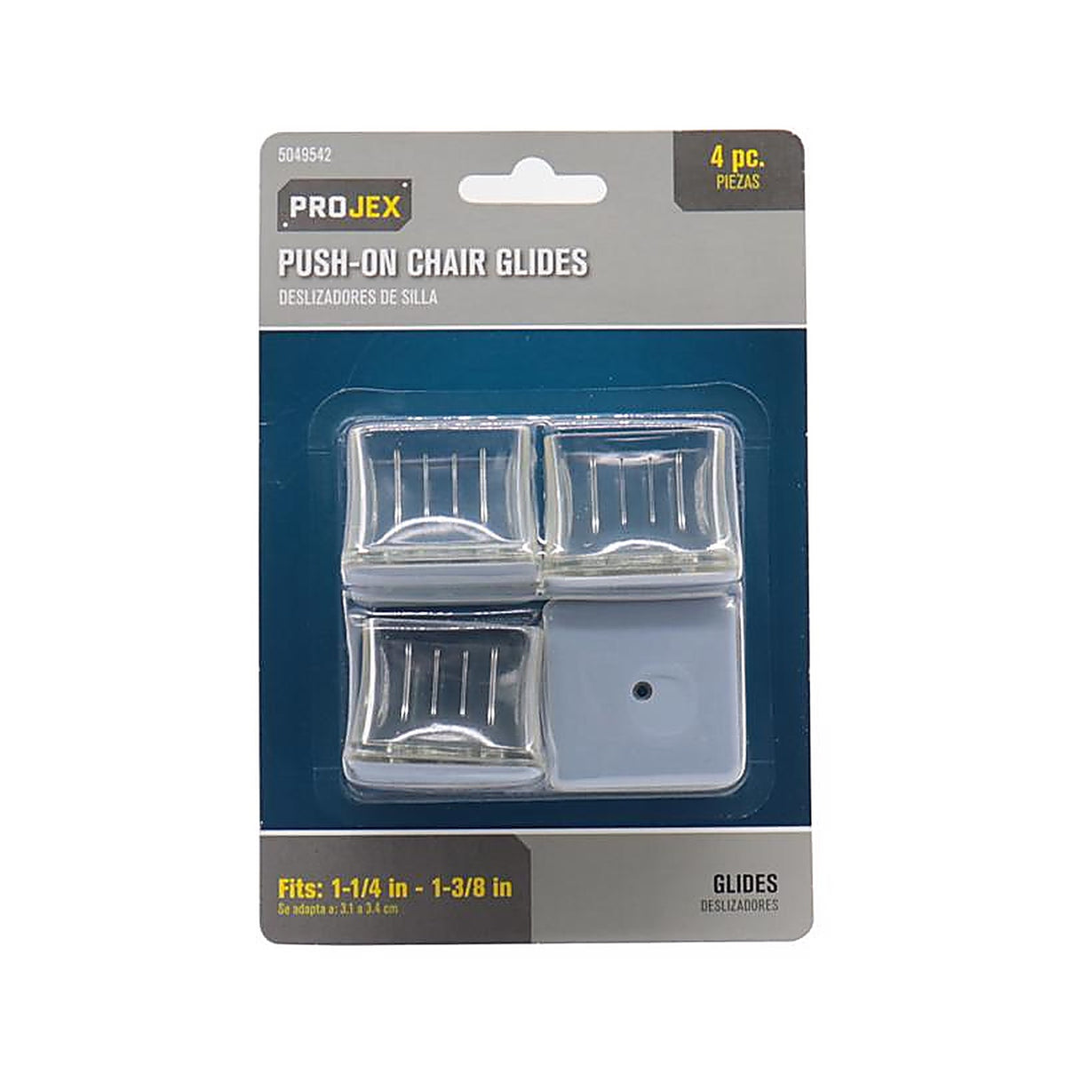 Projex - HPT-S3035-P - Gray 1-1/2 In. Push-On Polymer Chair Glide 4 Pack
