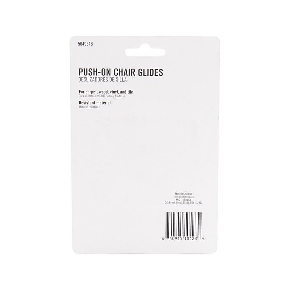 Projex - HPT-S1518-P - Gray 1 In. Push-On Polymer Chair Glide 8 Pack