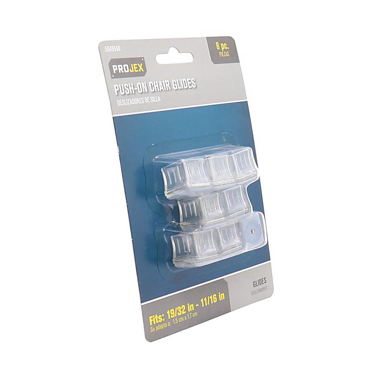 Projex - HPT-S1518-P - Gray 1 In. Push-On Polymer Chair Glide 8 Pack