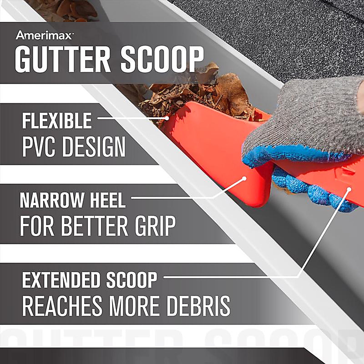 Amerimax - 8300HP - 4 In. H X 3.13 In. W X 16.5 In. L Red Plastic Gutter Scoop