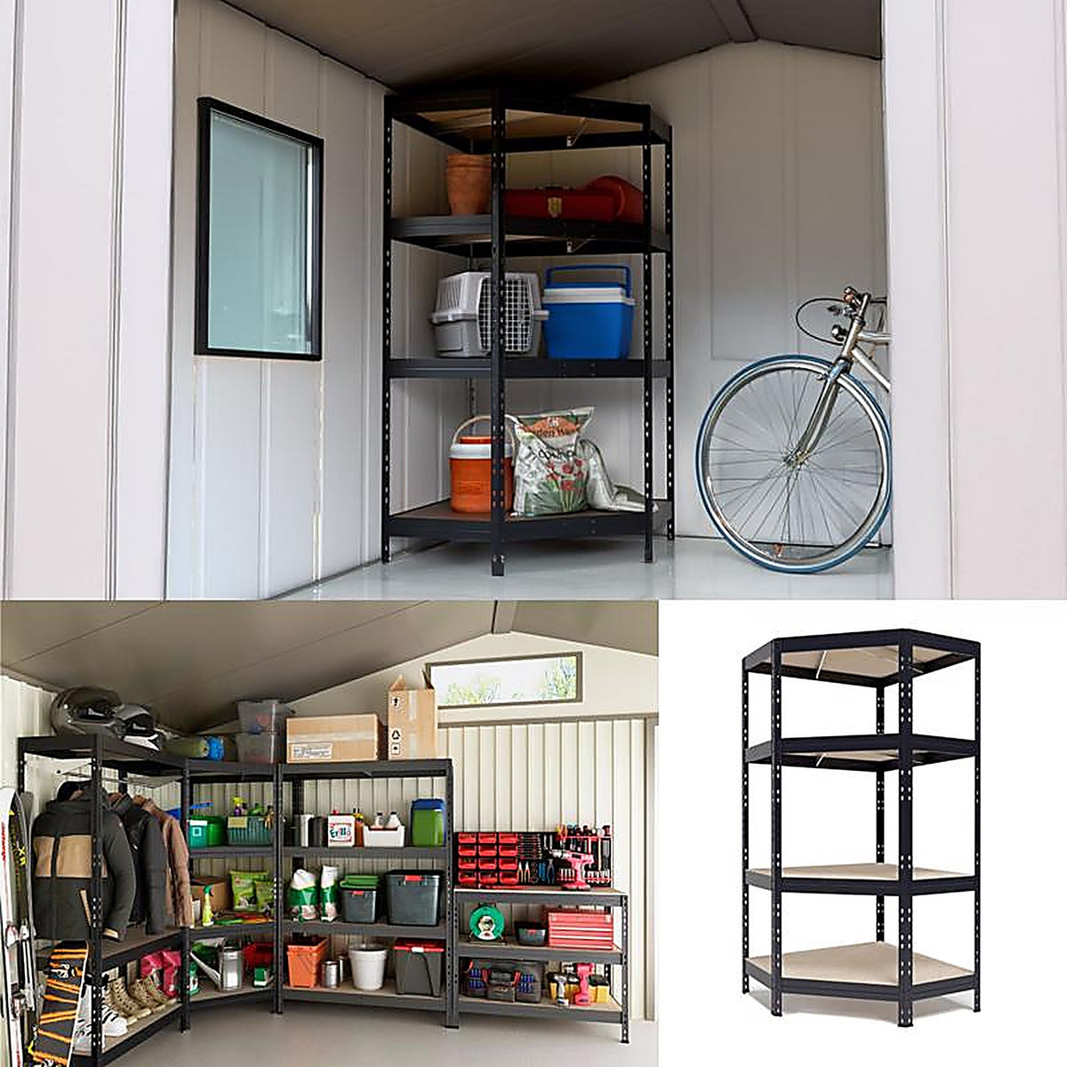 AR Shelving - 8586002701197 - Garage Corner 71 In. H X 35 In. W X 18 In. D Metal Shelving Unit