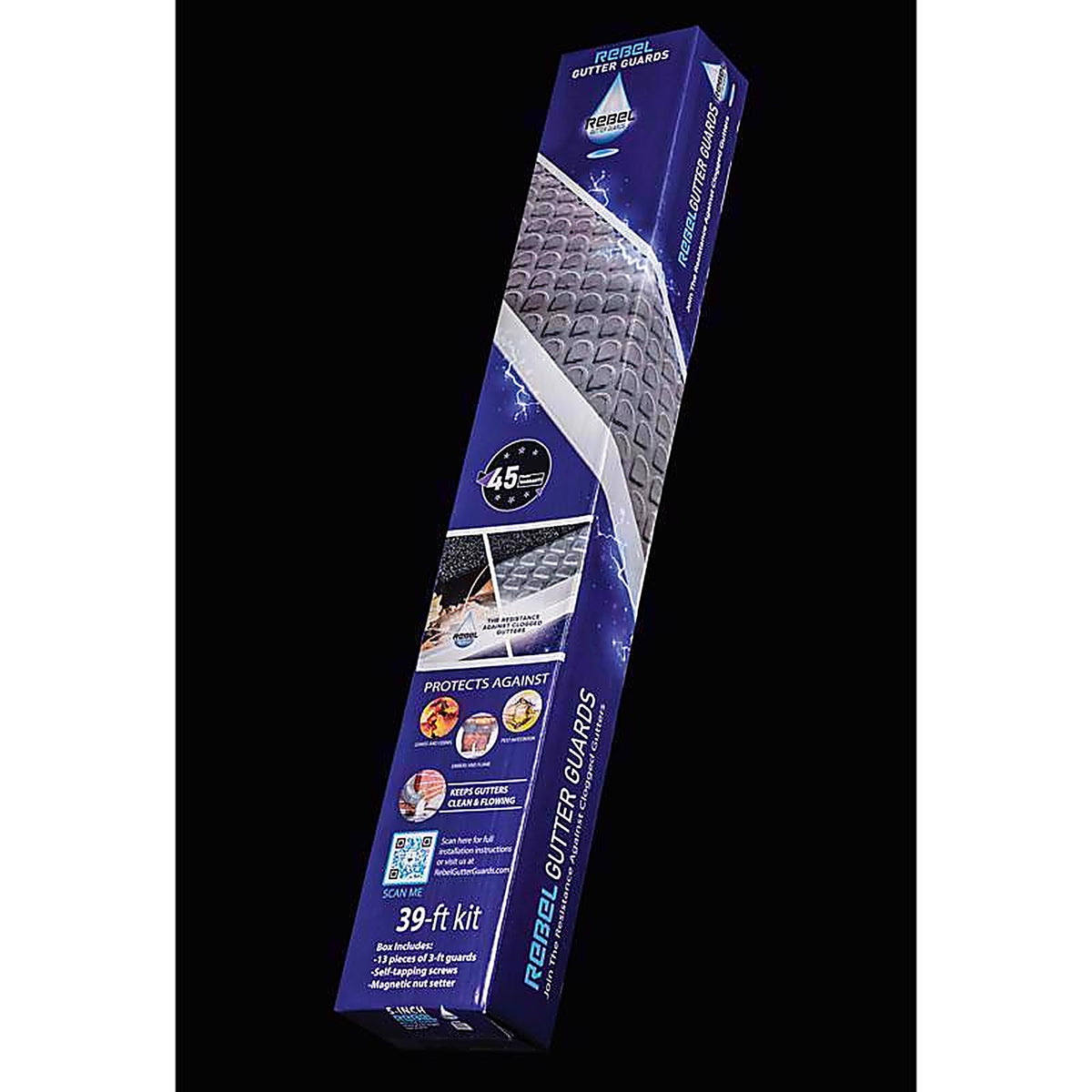 Rebel Gutter Guards - 657039619965 - 5 In. W X 39 Ft. L Gray Aluminum Gutter Guard 13 Pack