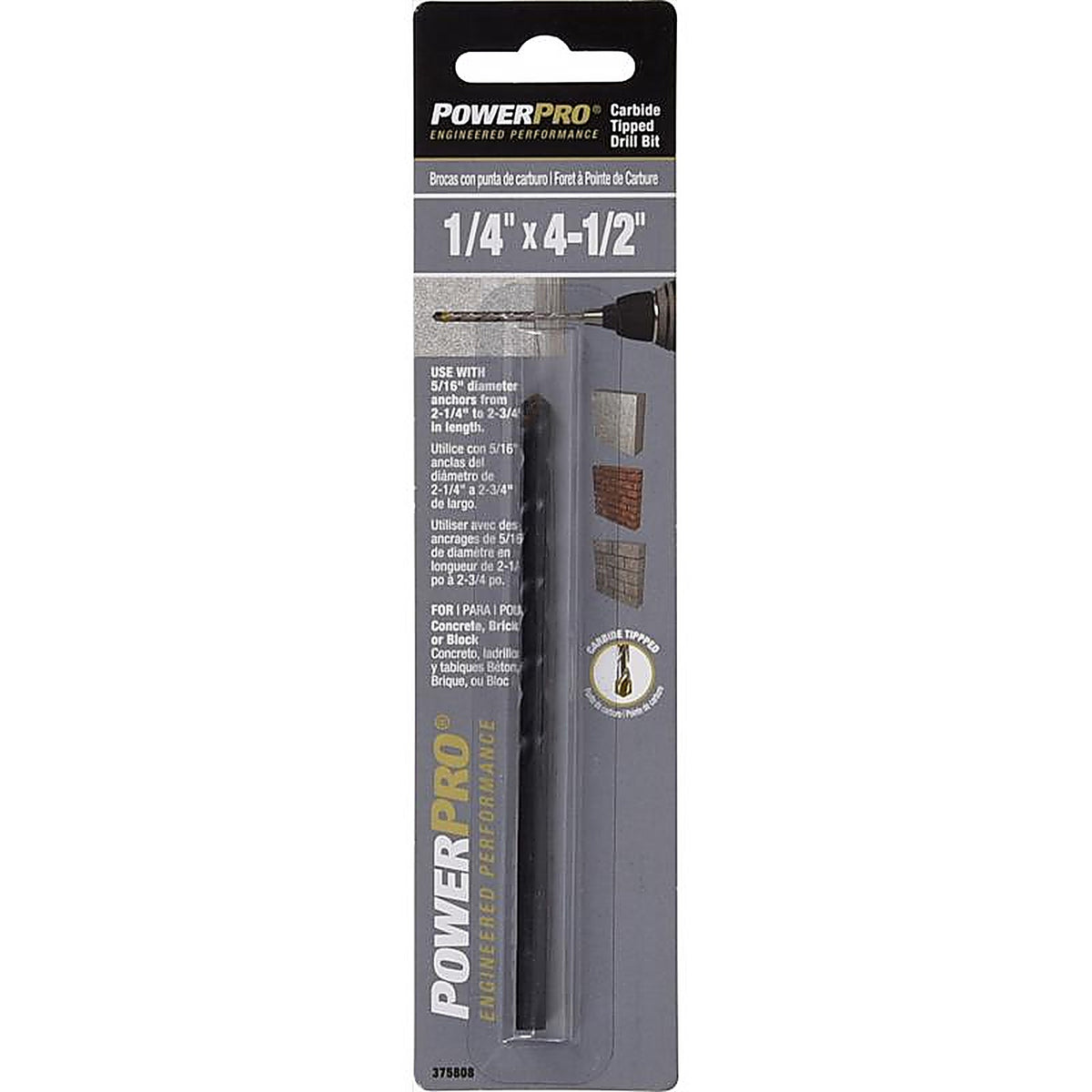 Hillman - 375808 - 1/4 In. X 4-1/2 In. L Carbon Steel Drill Bit 1 Pack