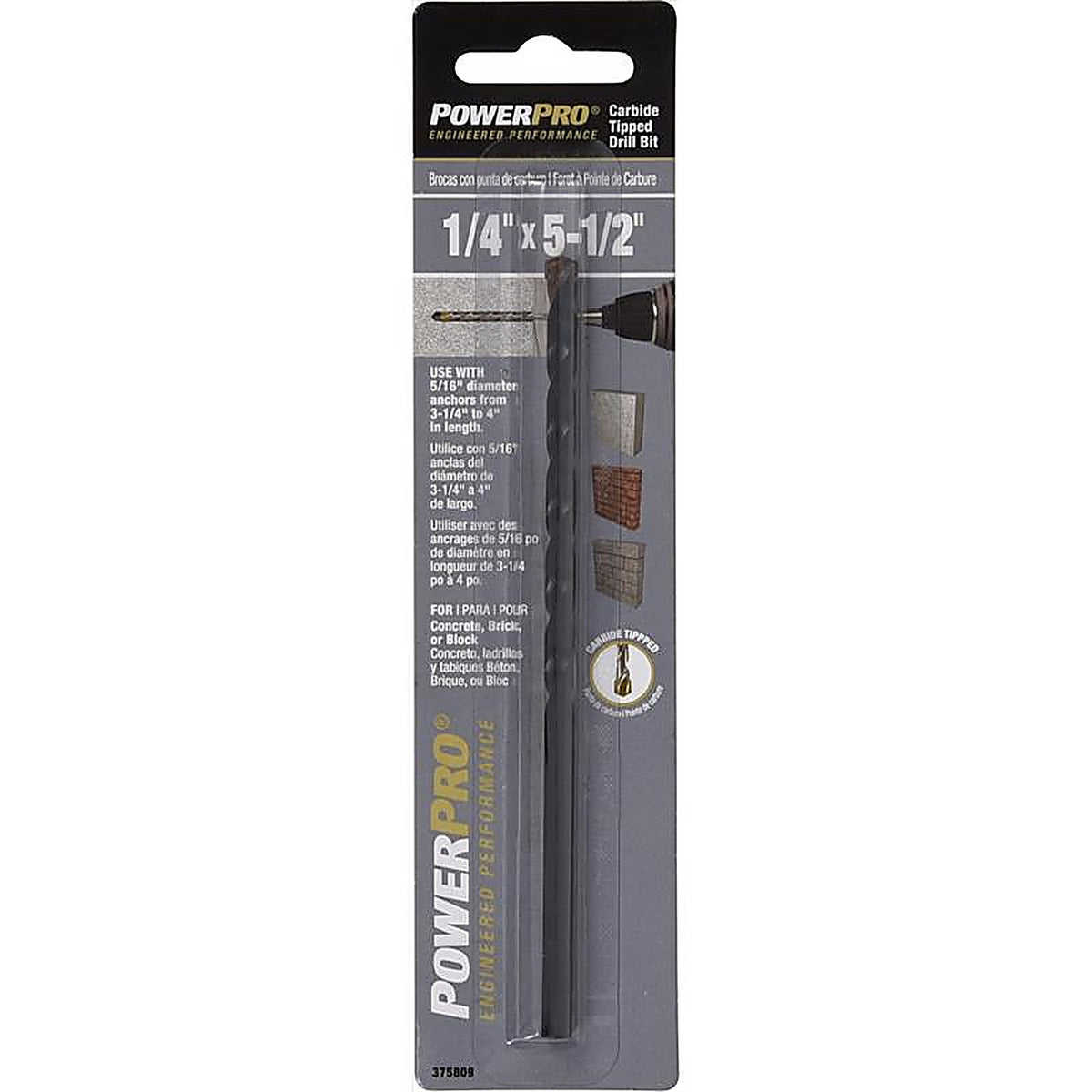 Hillman - 375809 - 1/4 In. X 5-1/2 In. L Carbon Steel Drill Bit 1 Pack
