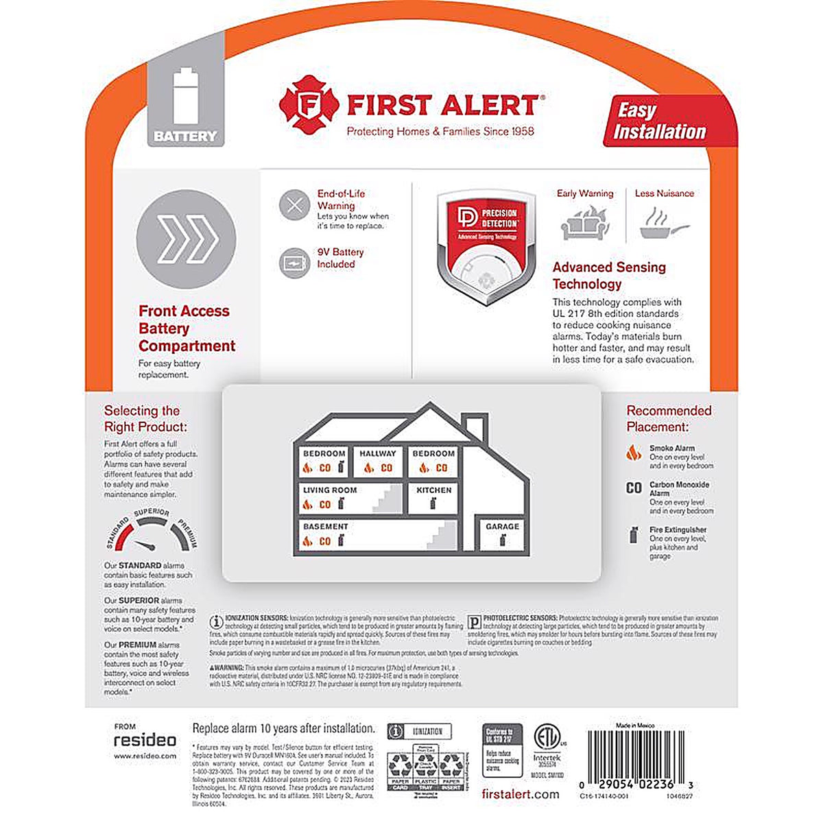 First Alert - 1046827 - Battery-Powered Ionization Smoke Detector 1 Pack