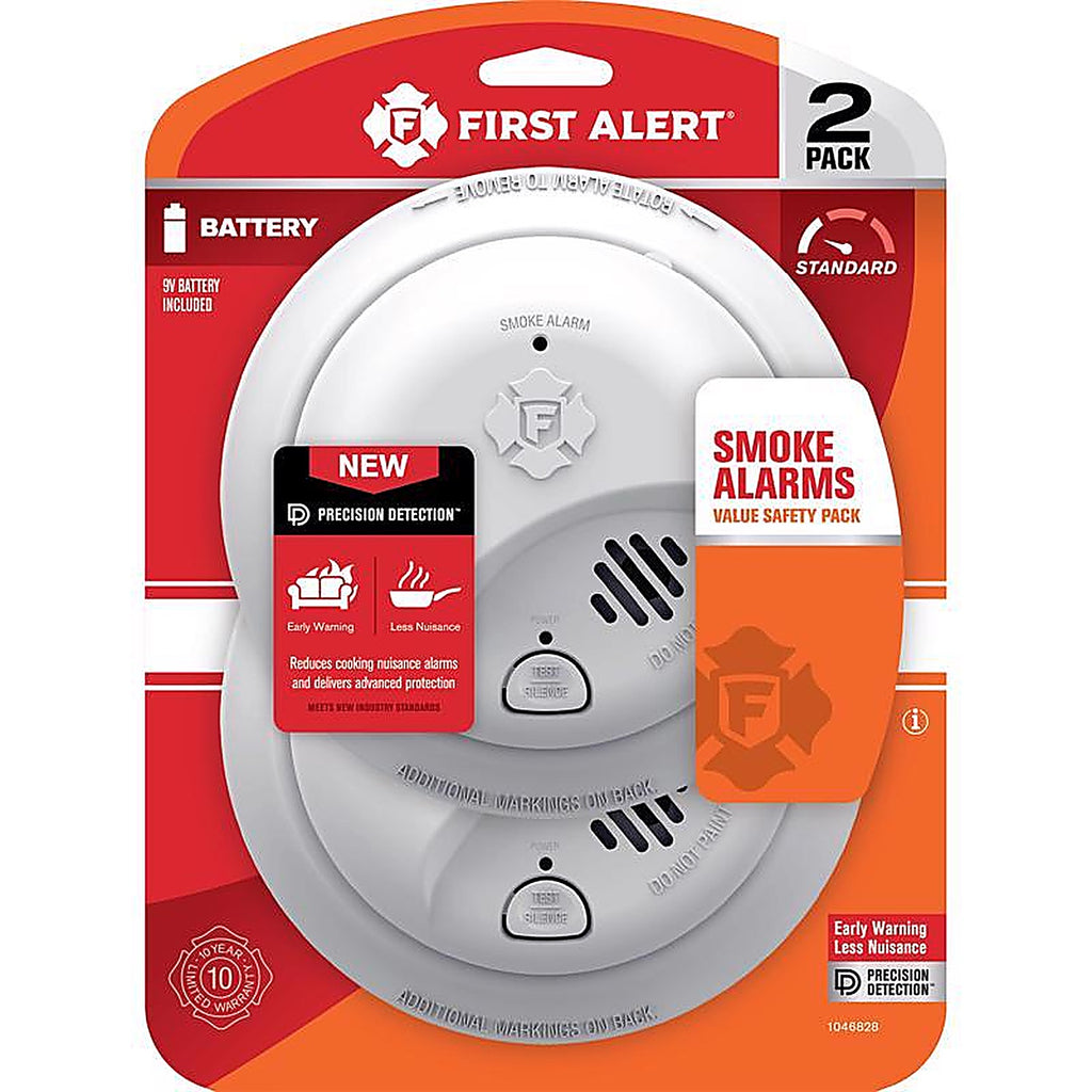 First Alert - 1046828 - 2 Pack Battery-Powered Ionization Smoke Detector 2 Pack