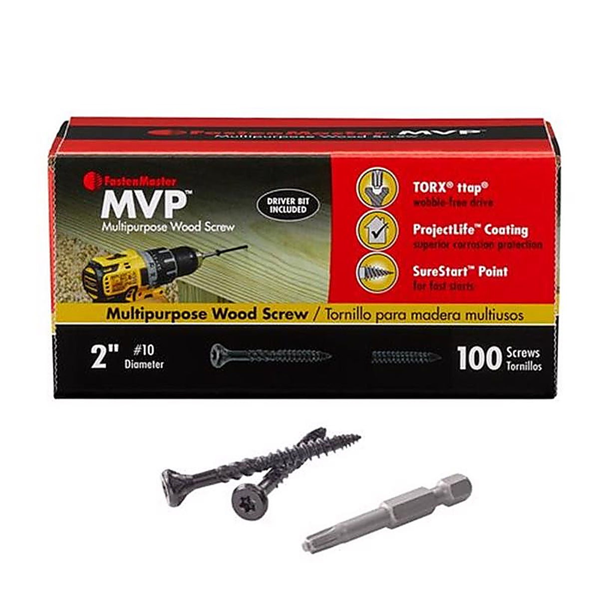 Fastenmaster - FMMVP002-100 - Mvp 2 In. L Torx Ttap Black Tapping Wood Screws 100 Pack