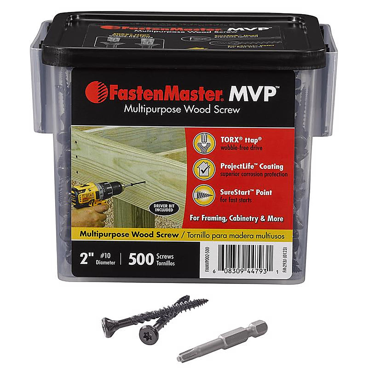 FastenMaster MVP - FMMVP002-500 - 2 In. L Torx Ttap Self-Tapping Wood Screws 500 Pack