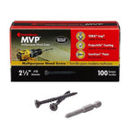 FastenMaster MVP - FMMVP212-100 - 2-1/2 In. L Torx Ttap Self-Tapping Wood Screws 100 Pack