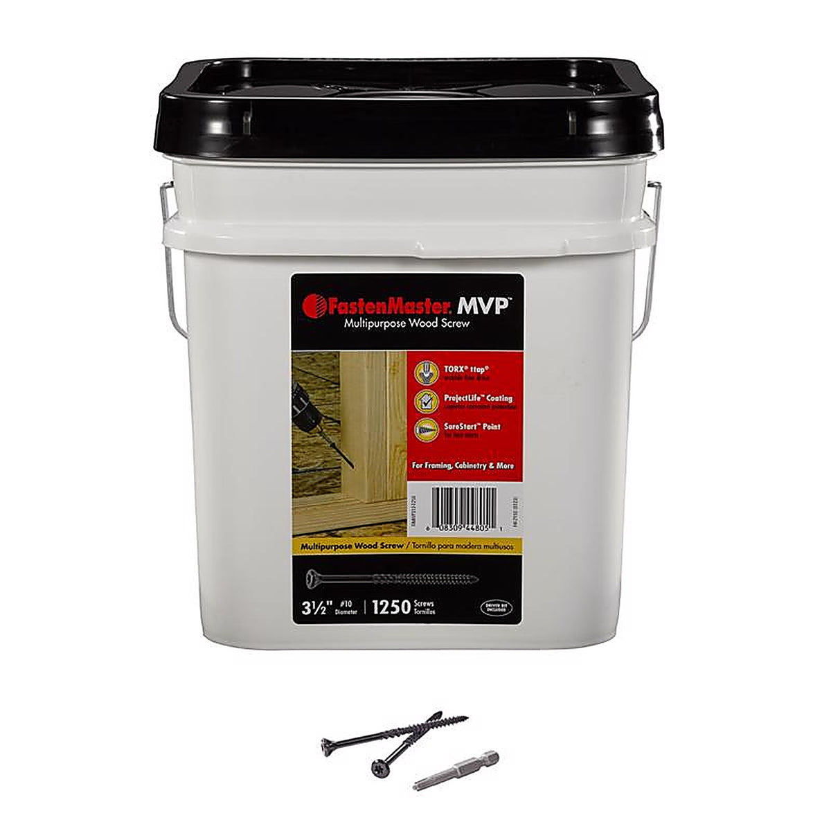 FastenMaster MVP - FMMVP312-1250 - 3-1/2 In. L Torx Ttap Self-Tapping Wood Screws 1250 Pack