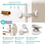 Regalo - 6137 W - Clear Plastic Multi-Use Latch 3 Pack