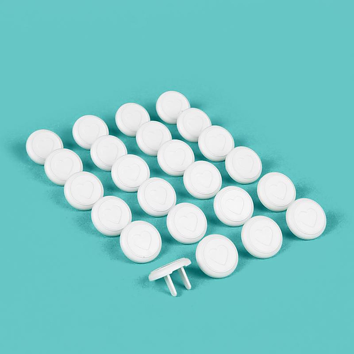 Regalo - 6100 W - White Plastic Outlet Safety Plugs 24 Pack