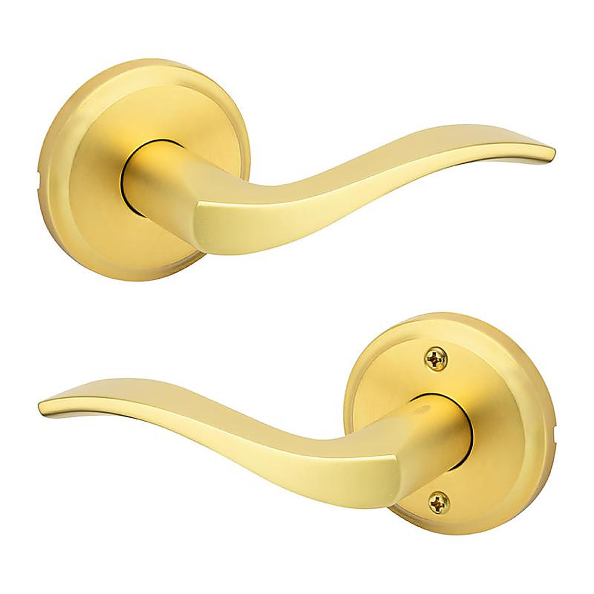 Kwikset - 97201-002 - Sedona Transitional Satin Brass Passage Lever Right or Left Handed