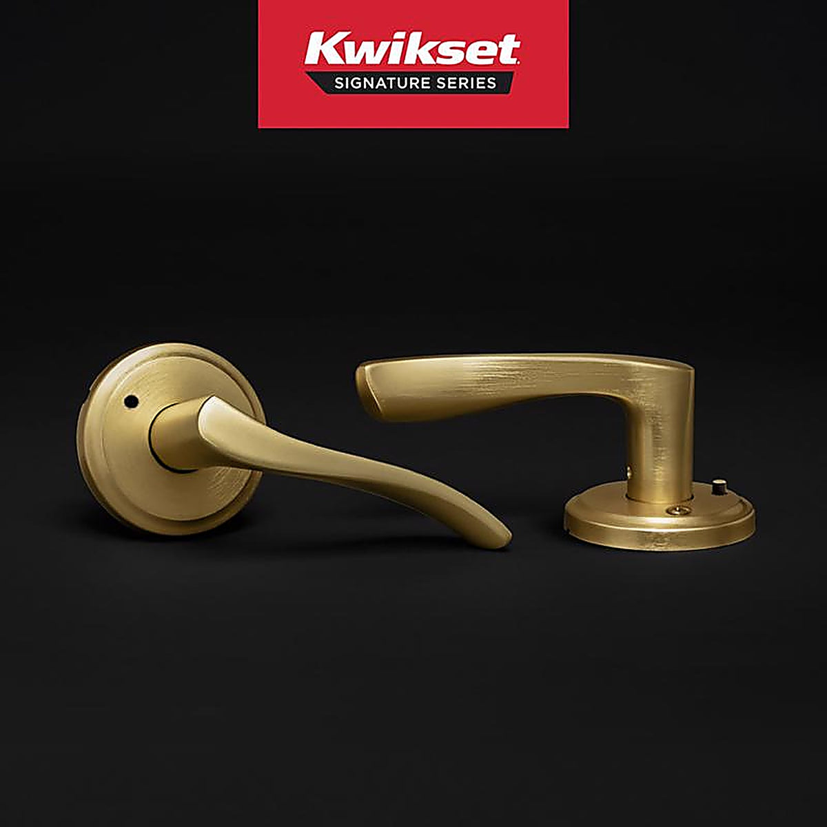 Kwikset - 97301-025 - Sedona Transitional Satin Brass Privacy Lever Right or Left Handed