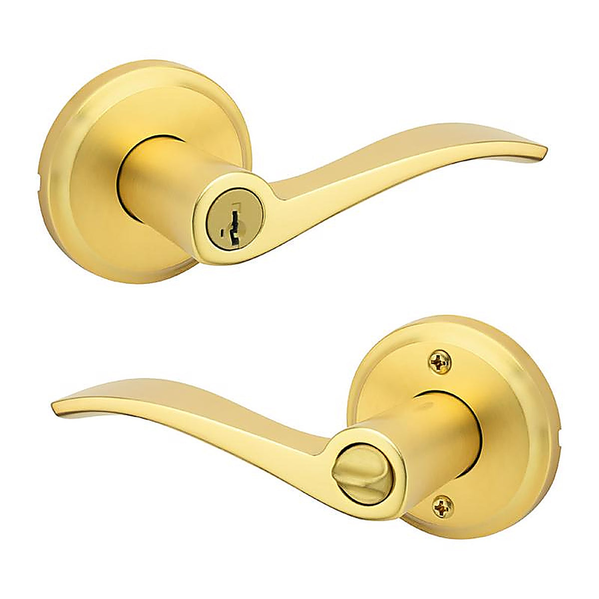 Kwikset - 97403-071 - Sedona Transitional Satin Brass Entry Lever Kw1 1-3/4 In.