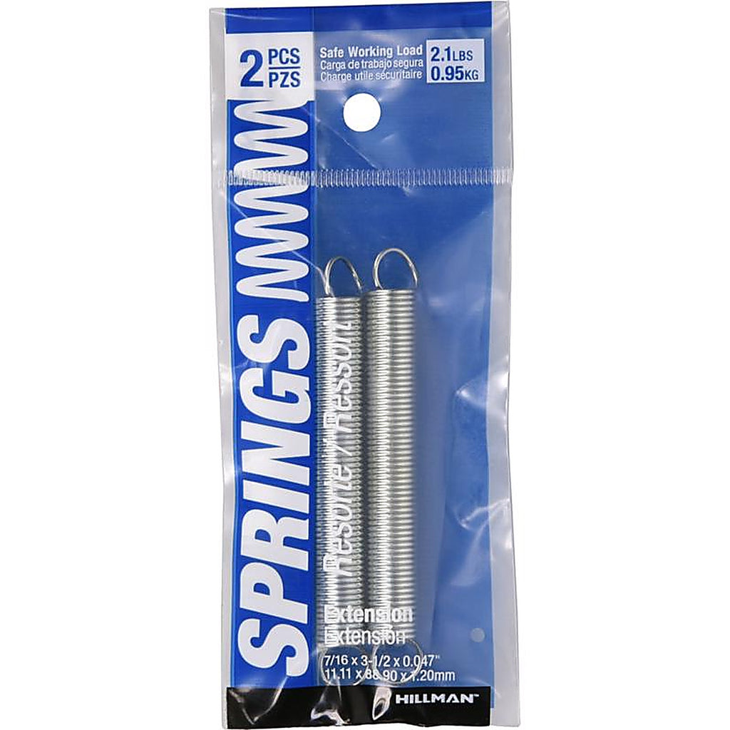Hillman - 543005 - 3.5 In. L X 7/16 In. D Extension Spring 2 Pack