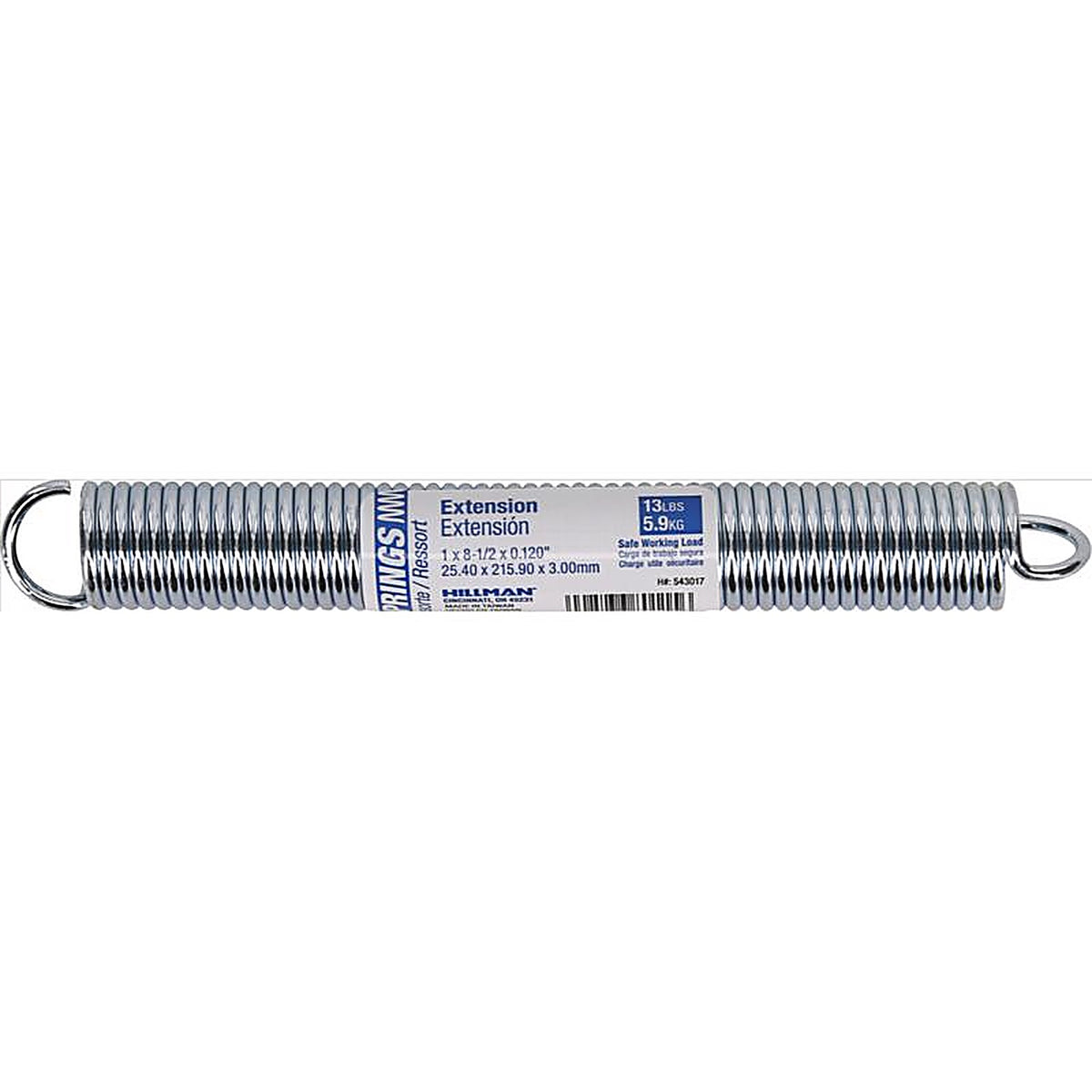 Hillman - 543017 - 8.5 In. L X 1 In. D Extension Spring 1 Pack
