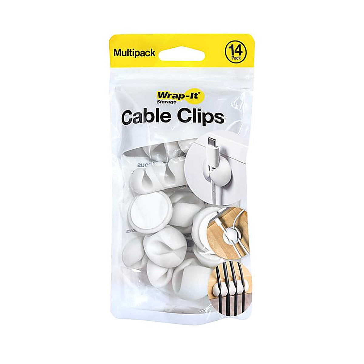 Wrap-It - 514-CLIPS-WH - 1 In. L White Plastic Cable Clip