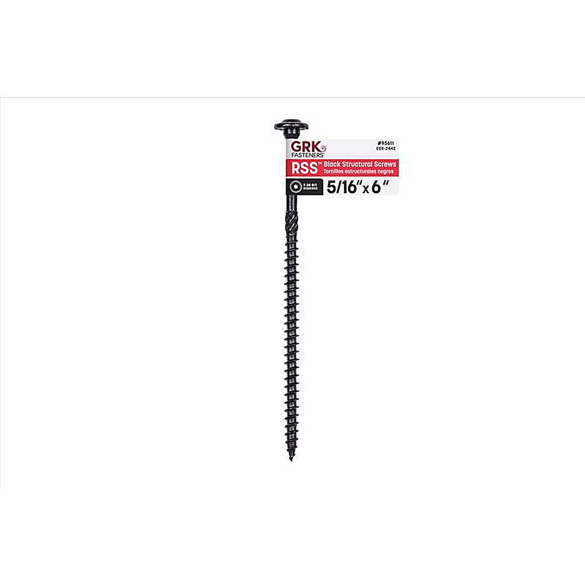 GRK Fasteners - 95611 - 5/16 or No. 15 In. X 6 In. L Star Black W-Cut Structural Wood Screws