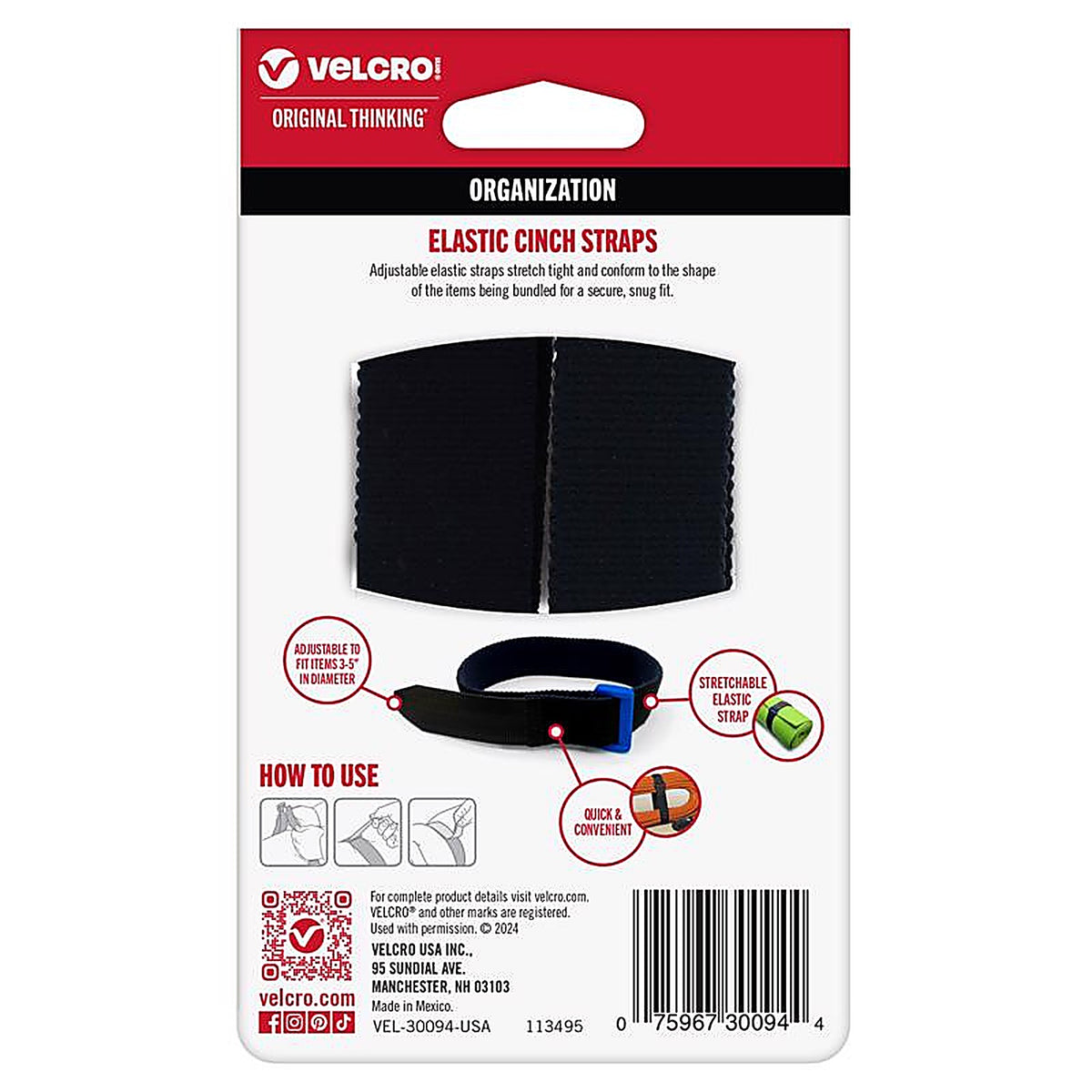 Velcro Brand - VEL-30094-USA - Medium Nylon Bundling Straps 15 In. L 2 Pack