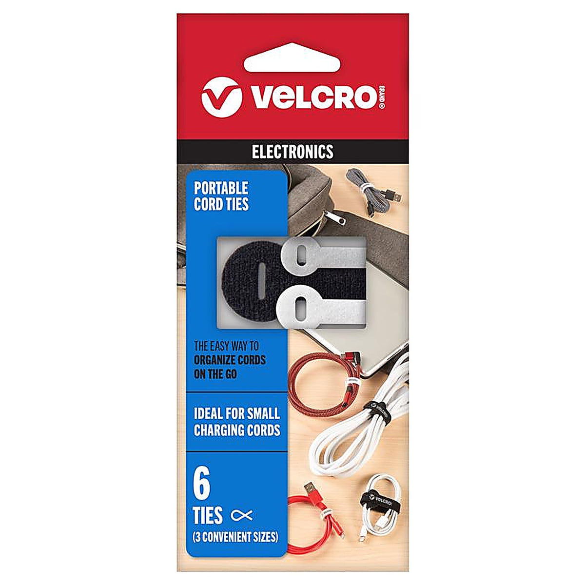 Velcro Brand - VEL-30815-USA - Assorted Nylon Ties 6 Pack