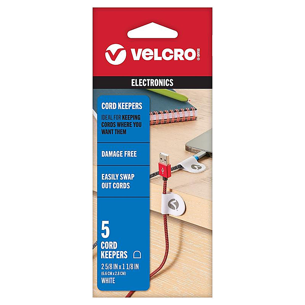 Velcro Brand - VEL-30819-USA - Mini Nylon Cord Organizer 2.63 In. L 5 Pack