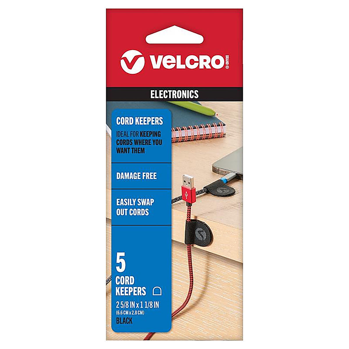 Velcro Brand - VEL-30820-USA - Mini Nylon Cord Organizer 2.63 In. L 5 Pack