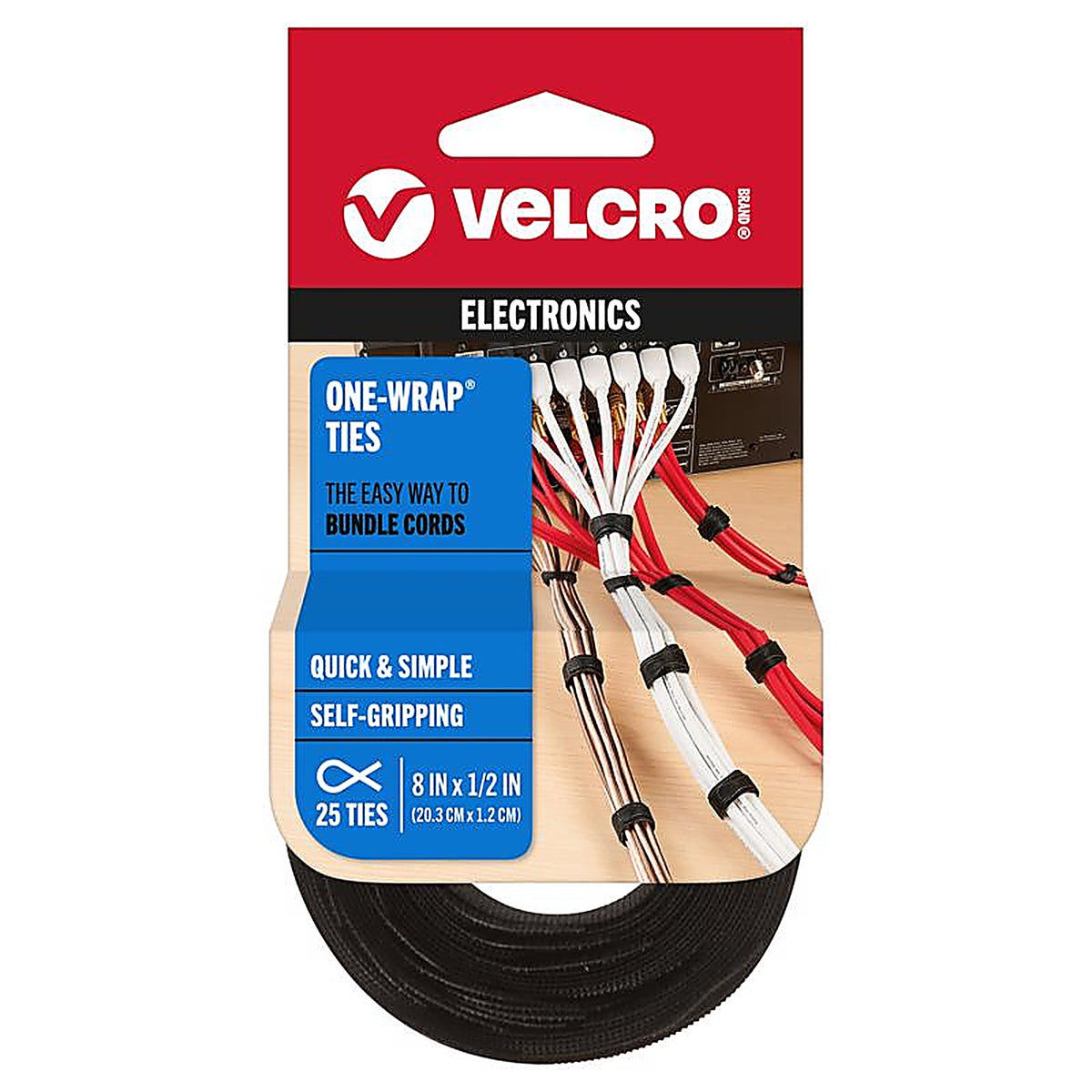 Velcro Brand - 90927 - Medium Nylon Ties 8 In. L 25 Pack