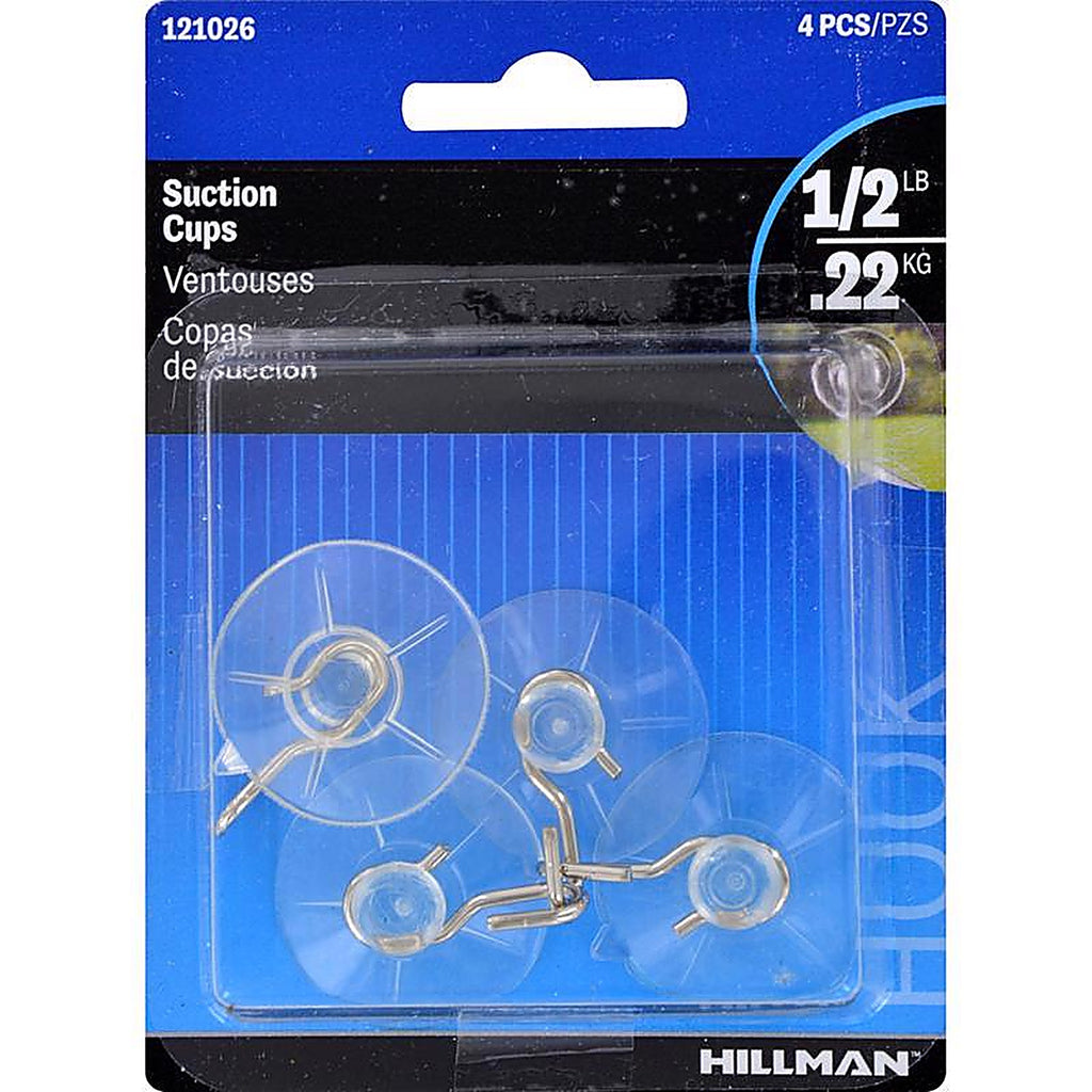 Hillman - 121026 - Clear Removable Cup/Picture Hook 4 Piece