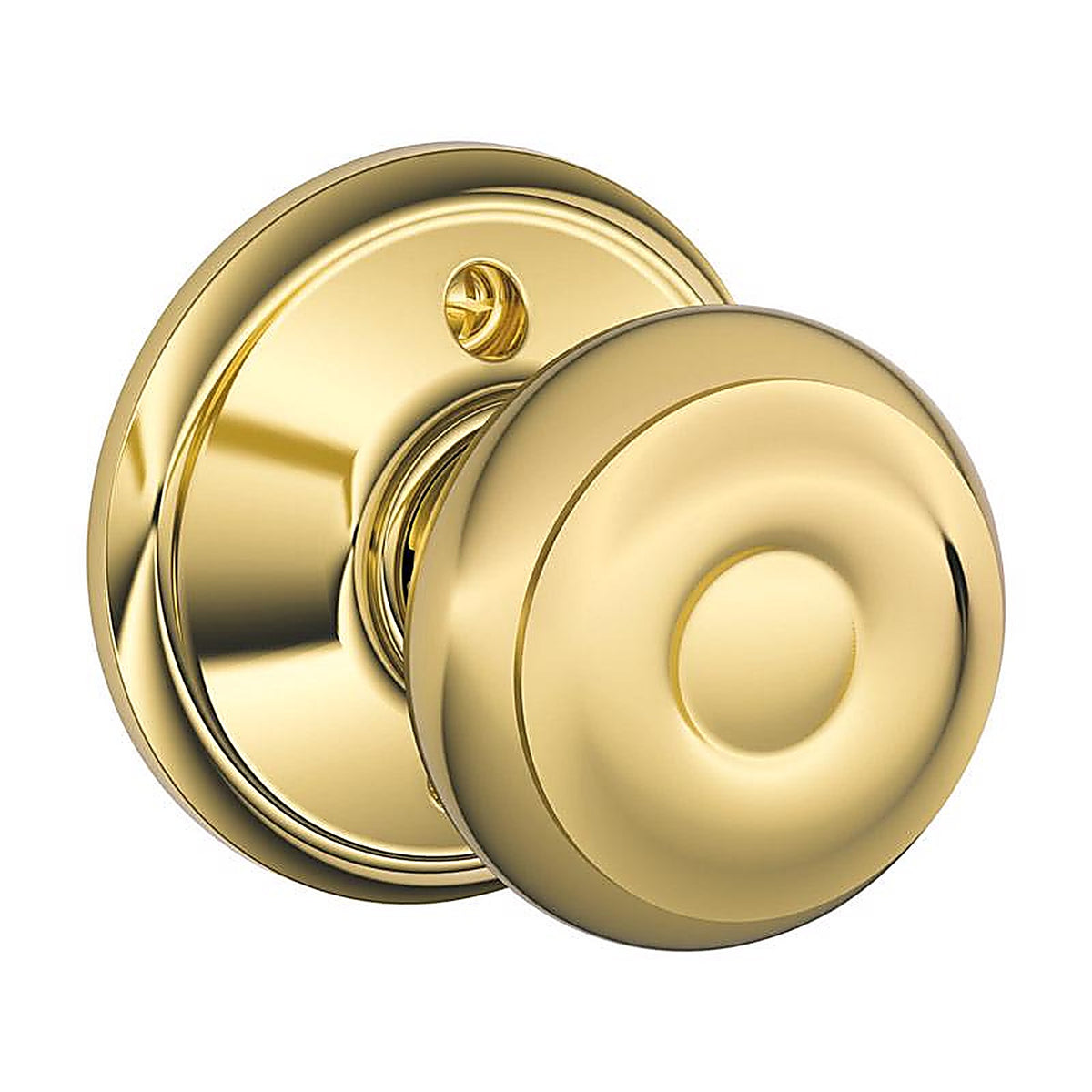 Schlage - F170 VGEO 605 - Georgian Bright Brass Dummy Knob Right or Left Handed