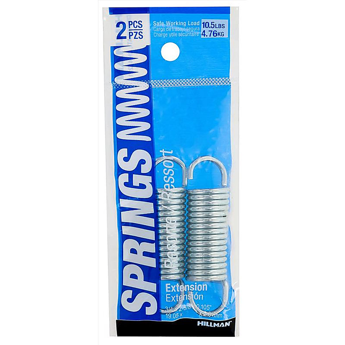 Hillman - 543032 - 2.25 In. L X 3/4 In. D Extension Spring 2 Pack
